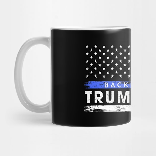 Pro Trump 2024 Back The Blue Thin Blue Line American Flag by lam-san-dan